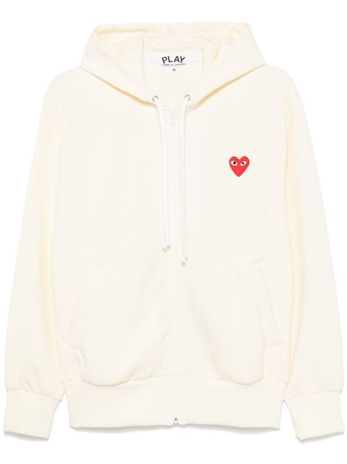 Felpa con zip COMME DES GARÇONS PLAY | AXT1720513IVORY